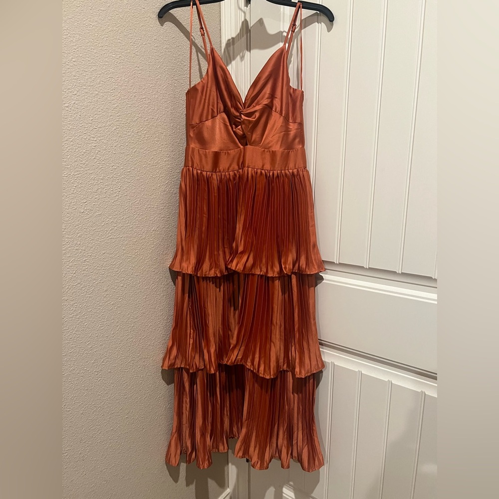 Rust/Orange ruffle dress